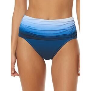 ☀️Bleu Rod Beattie Shirred High Waisted Bikini Bottom Bleu Ombre Women's 10 NWT